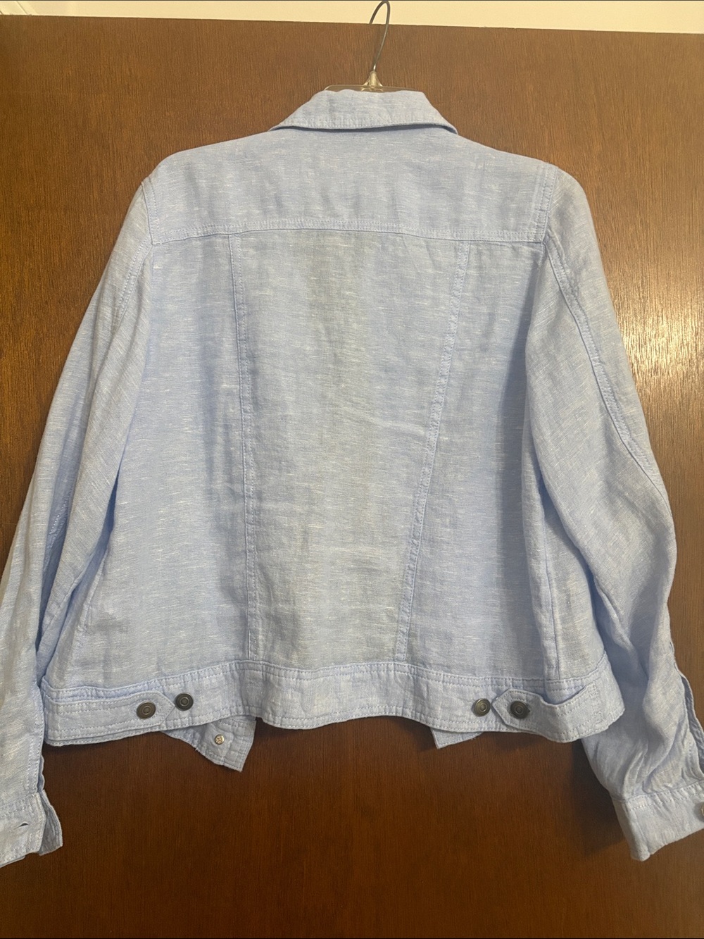 Jones New York Light Blue Linen Jean-Style Jacket - Picture 3 of 3